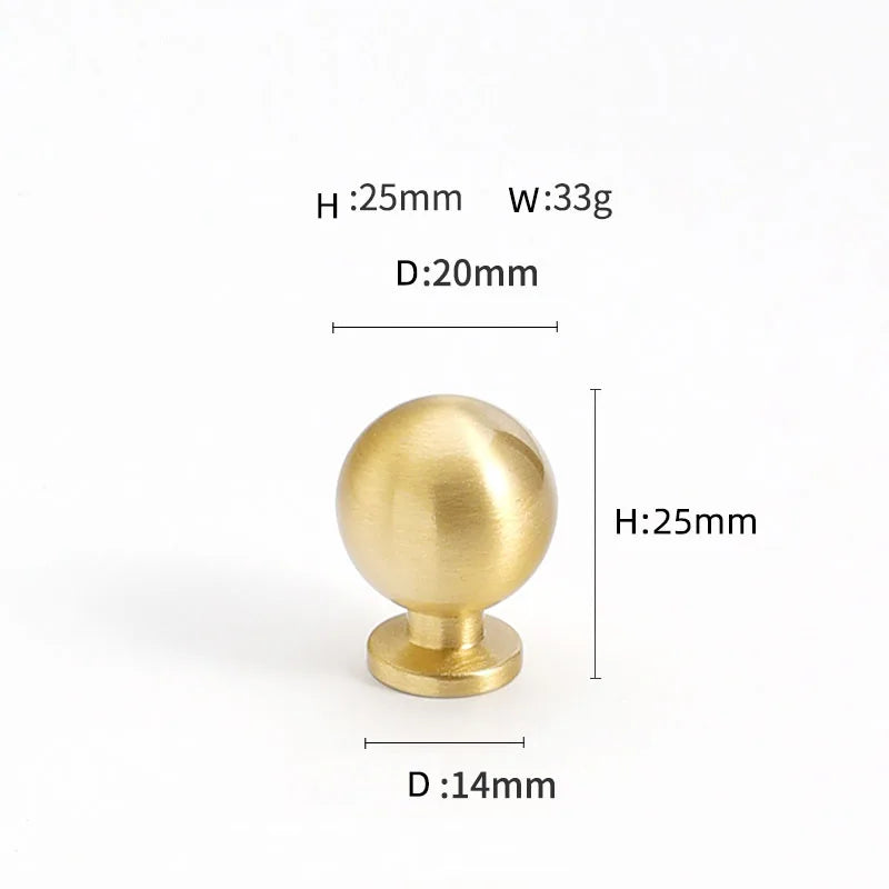 Brass Round Ball Furniture Handles Drawer Knobs Cabinet Gloden Wardrobe Door Pulls  Modern Minimalist Bathroom cabinet