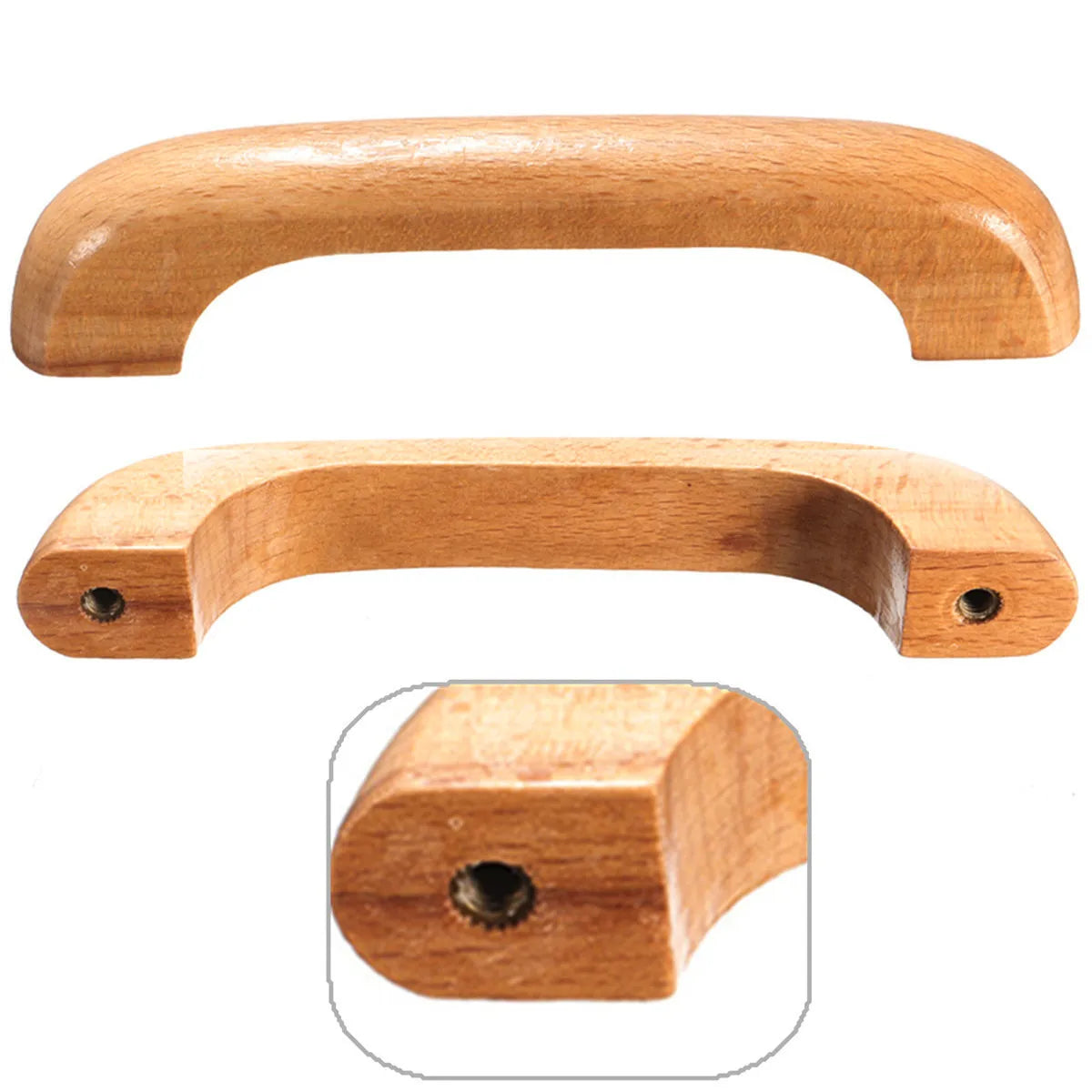 1/4pcs Round Wooden Drawer Cabinet Pulls Door Handles Cabinet Kitchen Furniture Solid Wood Furniture Handle Knob Furniture