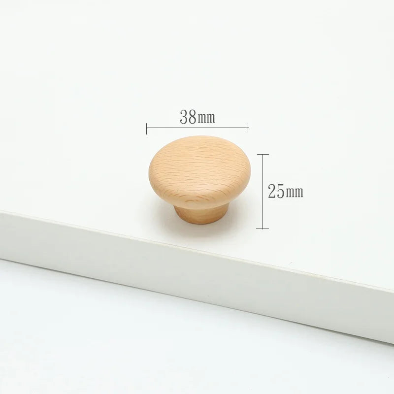 Modern Nordic Solid Wood Cabinet Handles Eco-Friendly Child-Safe Drawer Pulls for Kids Room Furniture Wooden Cabinets Pull