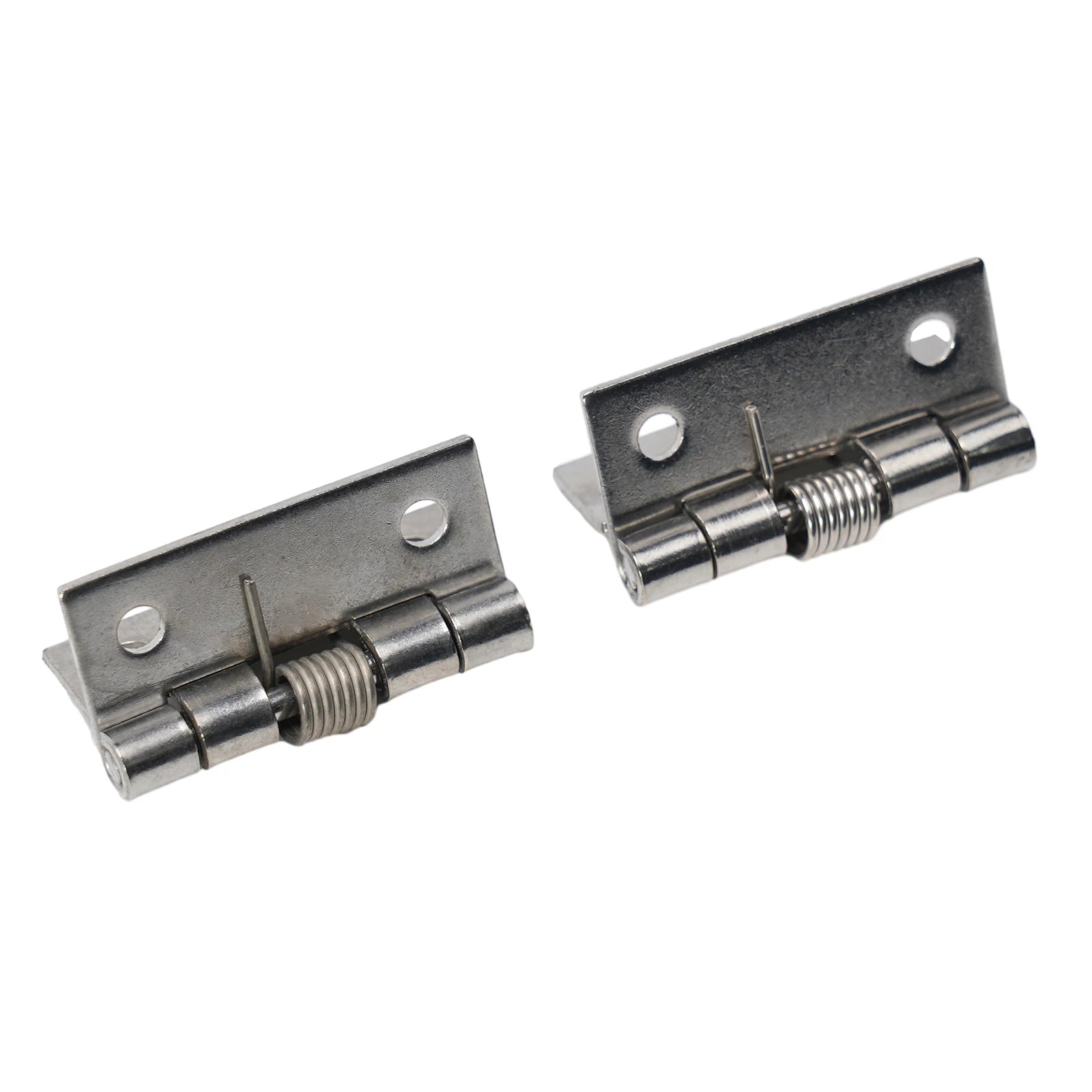 2pcs 1/1.5/2/3Inch Silver Spring Door Hinge Stainless Steel Self Closing Design Windows Cabinets Boxes Household Hardware