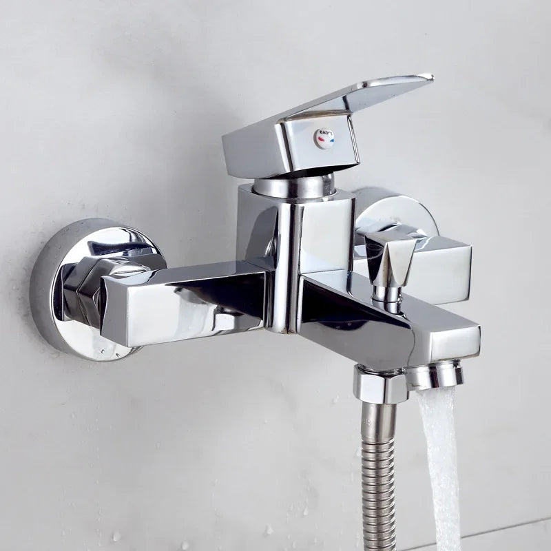 Bathroom Faucets Hot and Cold Shower Tap Wall Mounted  Mixing Valve Single Handle Dual Control Bathtub Faucet Shower Accessories