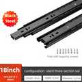 Heavy duty cold-rolled steel drawer slide rail -3-section soft closing damping rail, silent cabinet slide rail