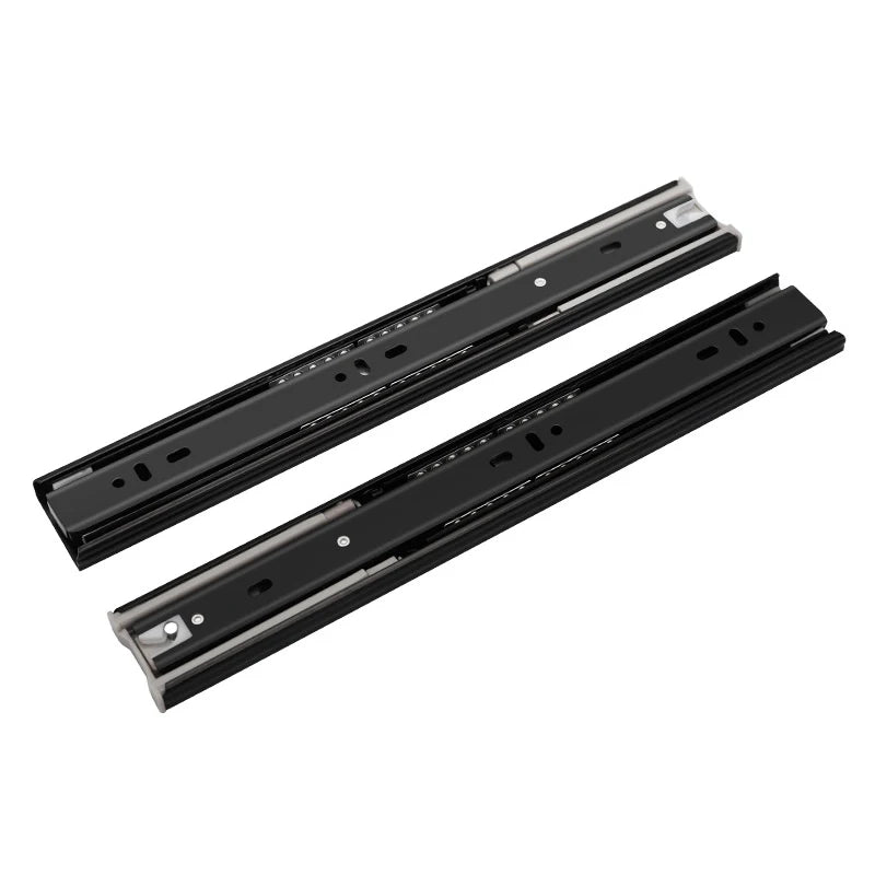2Pcs Metal Buffer Drawer Slides 8-20 Inch Track Width 45mm Mute Three-Section Rail Sliding Furniture Hardware Fittings