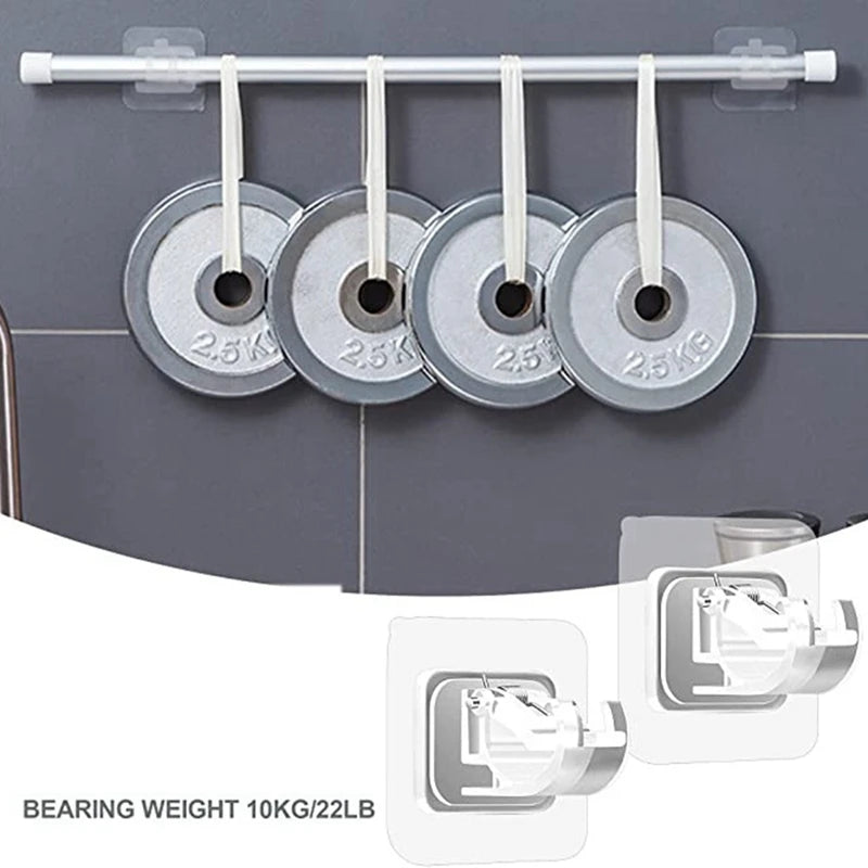 8PCS No Drill Curtain Rod Brackets Curtain Rod Holder Hooks Nail Free Curtain Rod Hooks Curtain Hangers For Home