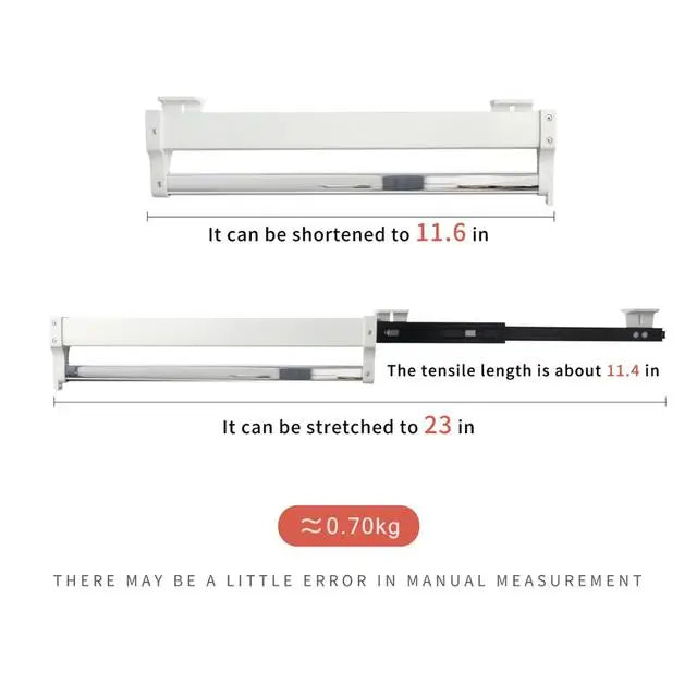 Pull-Out Closet Valet Rod Adjustable Wardrobe Clothing Rail Heavy Duty Top Mount Wardrobe Hanger Rack Bar Ball Bearing Slide