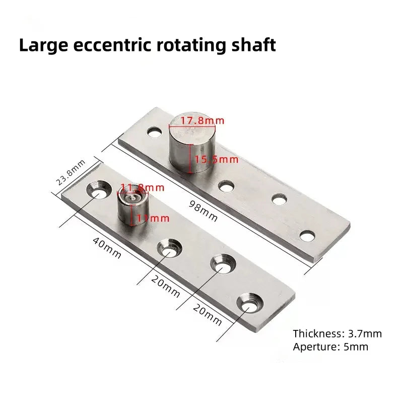 Stainless steel door rotating shaft hinge, 360° rotation, hidden rotating door hinge, furniture hardware