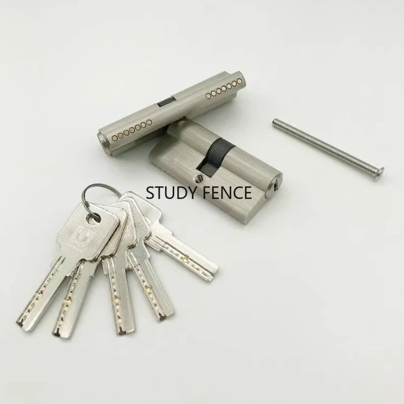 Indoor Lock Cylinder Bedroom Door Lock Core Metal Double Opening Eccentric Key Lock 65mm/70mm/80mm/85mm/90mm/100mm Hardware