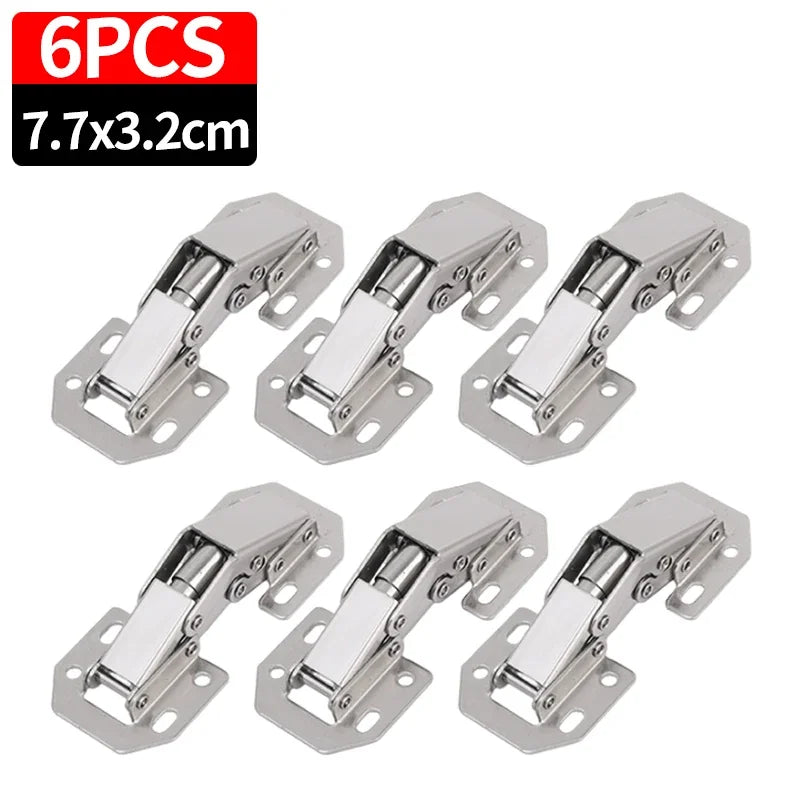 Cabinet Hinges With 2-10Pcs Set Screws No-Drilling Noiseless Hidden Cabinet 90 Degree Hinge Door Soft Close Furniture Hardware