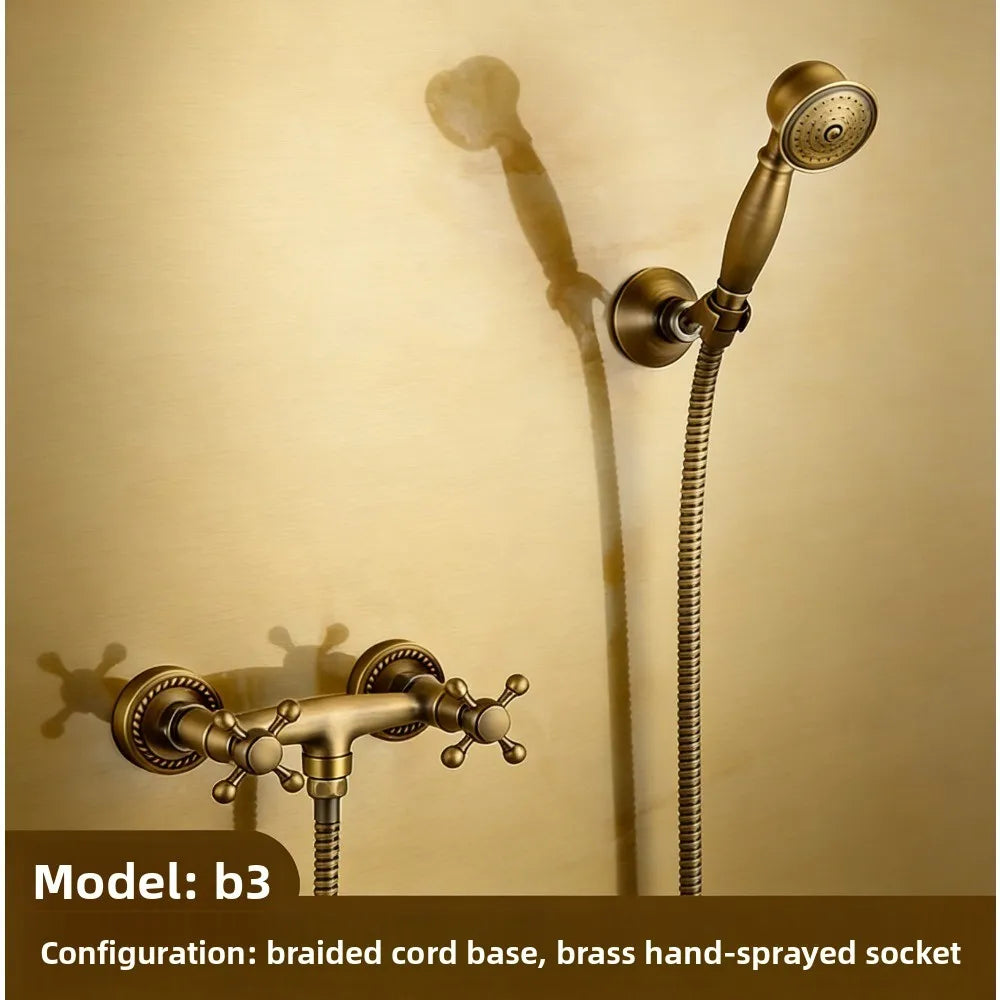 Household bathroom  rain shower set Antique brass, bathtub faucet shower system