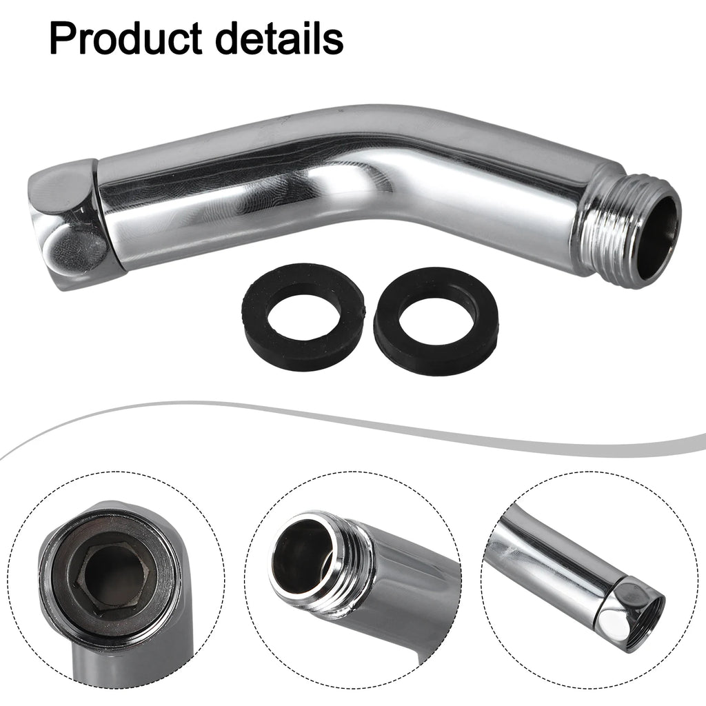 Bathroom Upgrade Chrome Hand Shower Connector Easy Install Shower Head Connector Stainless Steel Hassle-Free Setup