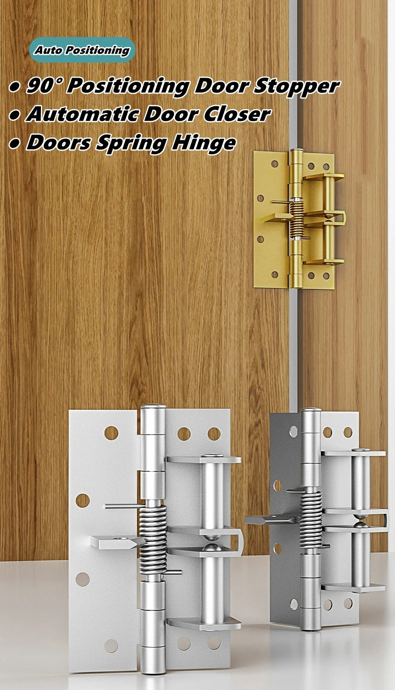 Automatic Door Closer Hinge FFurniture Fittings Hardware Multi-function Detachable Self Closing Spring Hinge Positioning Closer