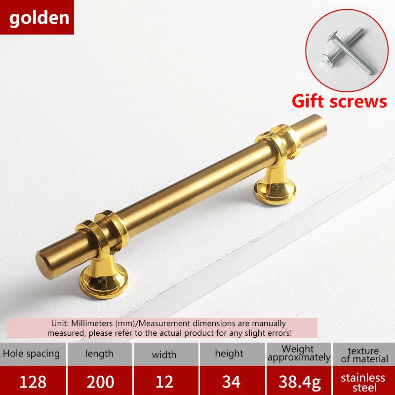 Modern Black Gold Cabinet Handles - Solid Drawer Knobs For Kitchen Furniture With Zinc Alloy Material