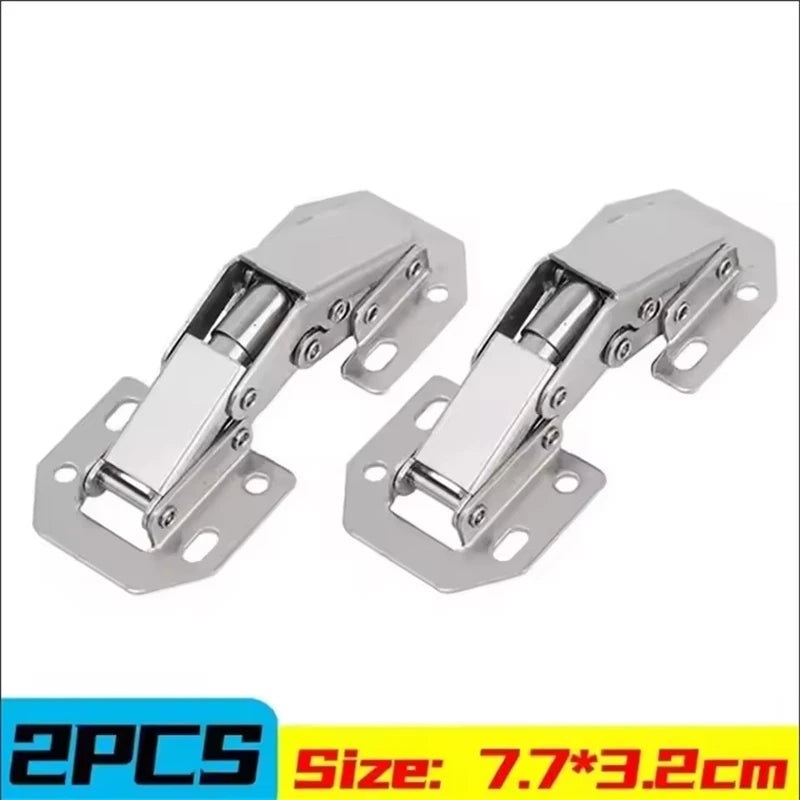 10/2PCS 90 Degree Steel Cabinet Hinges No-Drilling HoleHydraulic Buffer Hinge Kitchen Cabinet Cupboard Hinges Furniture Hardware