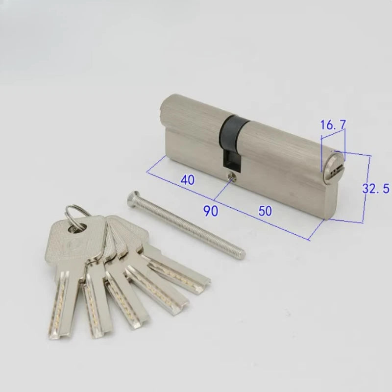 Indoor Lock Cylinder Bedroom Door Lock Core Metal Double Opening Eccentric Key Lock 65mm/70mm/80mm/85mm/90mm/100mm Hardware