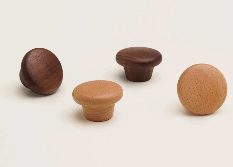 Modern Nordic Solid Wood Cabinet Handles Eco-Friendly Child-Safe Drawer Pulls for Kids Room Furniture Wooden Cabinets Pull