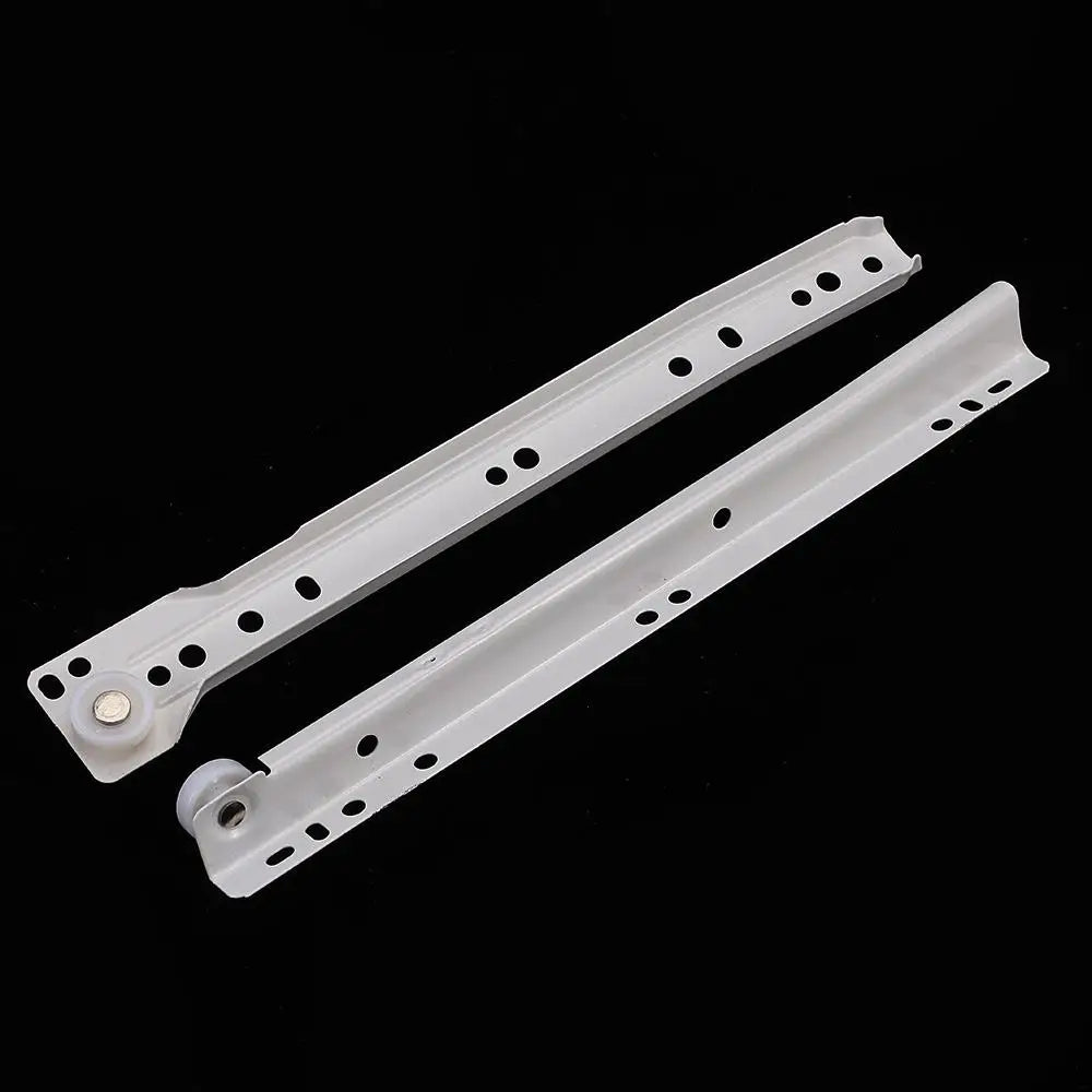 1Pair Chute Cabinets Keyboard Roller Pulley Furniture Slides Mute Two Section Drawer Track Slides Cabinet Rails