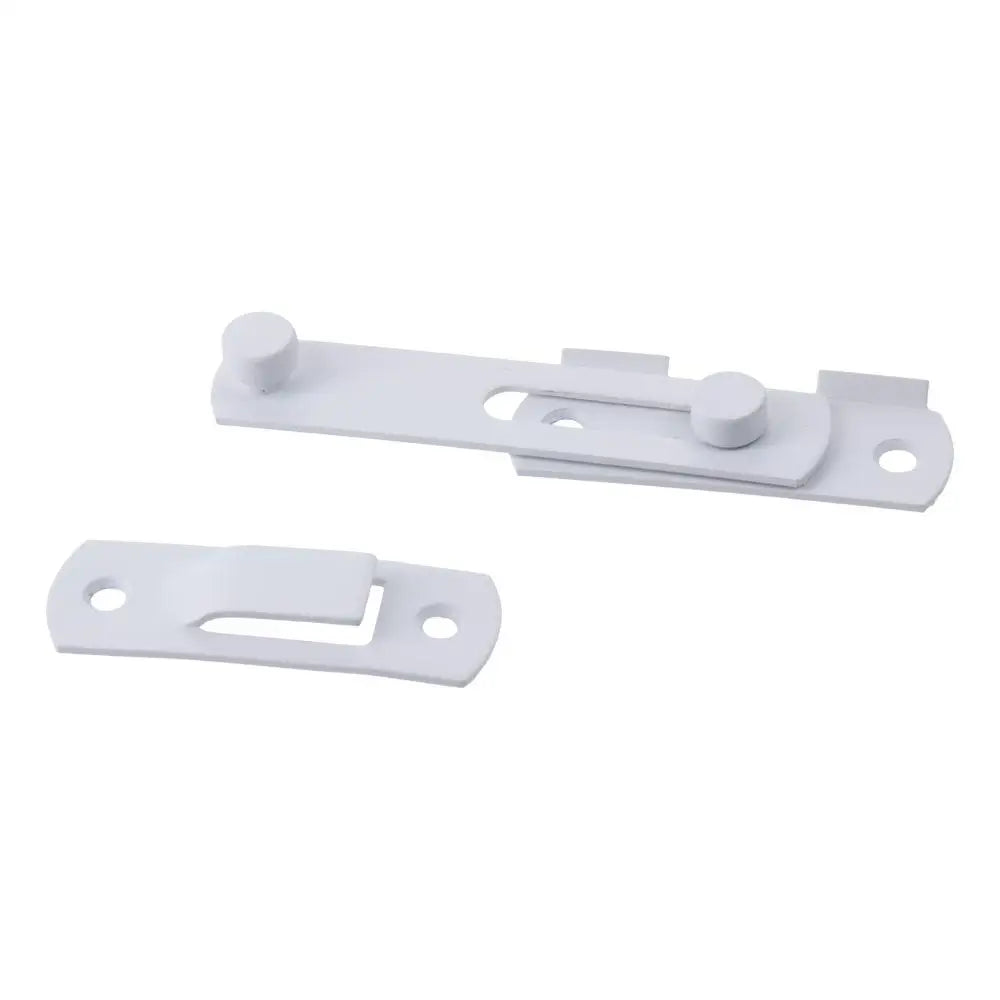Door Latch, Durable Large Easy to Use Universal 4 Inch White Locking Latch Stainless Steel Hasp Bending Lock for Barn Door