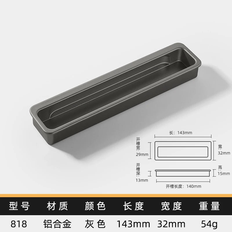 Simple modern drawer cabinet door shoe cabinet concealed built-in closet door slotted invisible sliding door handle