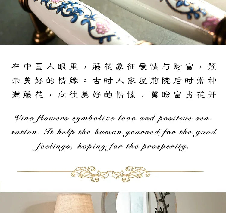 ceramic handle American retro cabinet door modern minimalist European style drawer cabinet wardrobe cabinet handle