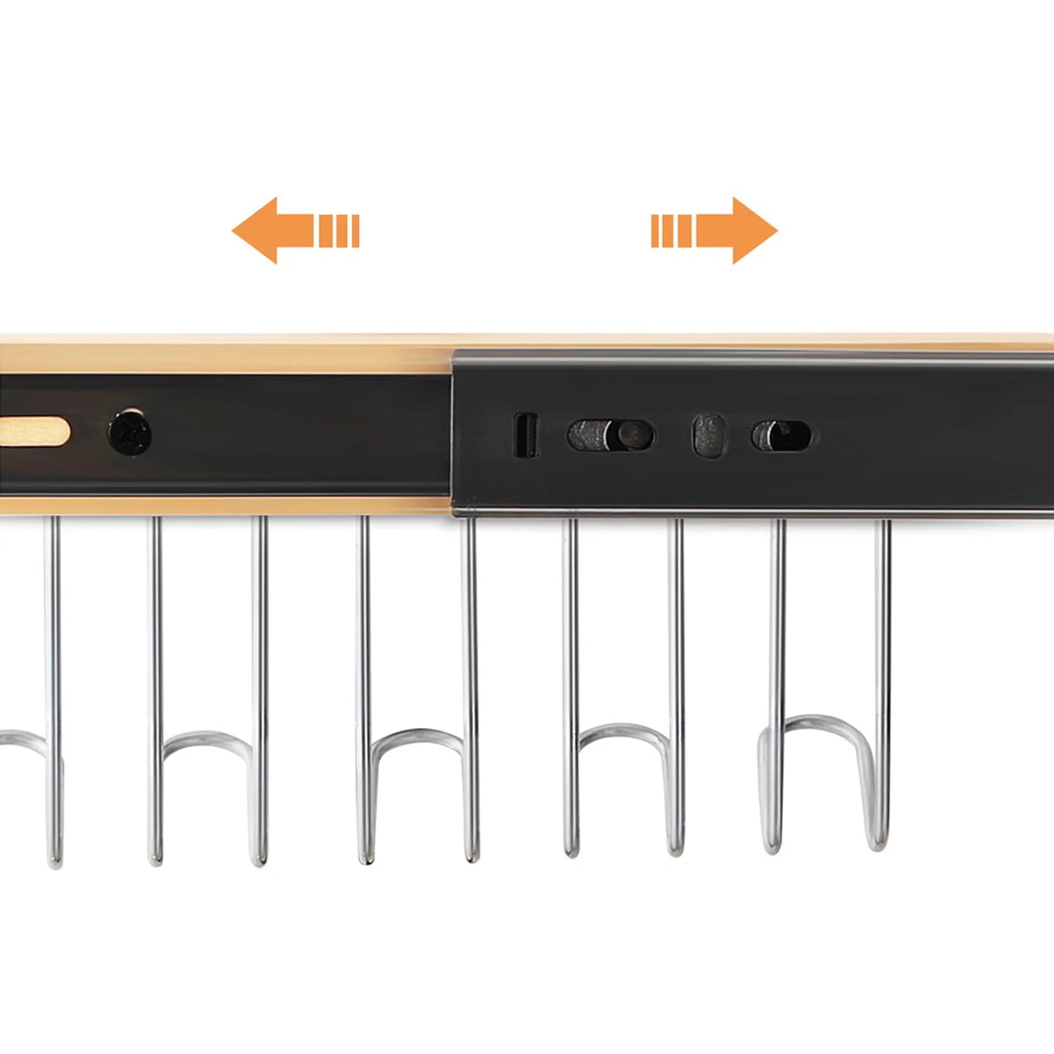 Clothes Hanger Bar for Closet Multifunctional Pull Out Hook Rack Wardrobe Sliding Rack Space Saving Closet Rod for Ties Scarves