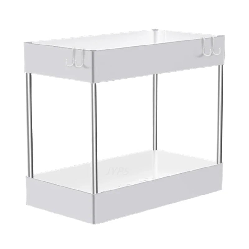 1/2 Pcs Under Sink Storage Organizer 2 Tier Drawer Multipurpose Rack Cabinet Under Sink Storage Rack Bathroom Kitchen Organizer