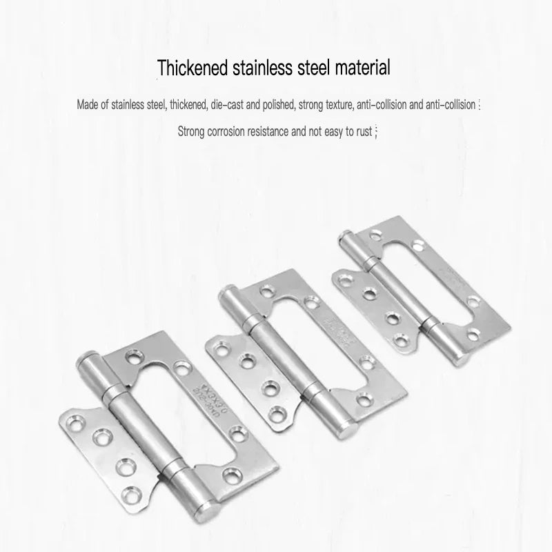 2PCS Stainless Steel Door Hinges 4 Inch Invisible Mute Thickened Bearings Hardware Hinge Accessories for Wooden Doors Window