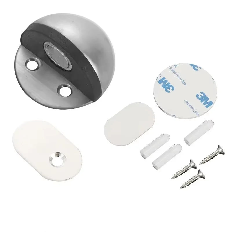 Stainless Steel Magnetic Door Stopper, Heavy Duty Hidden Door Stop, Wall Mount Door Holder, Home Improvement Furniture Hardware