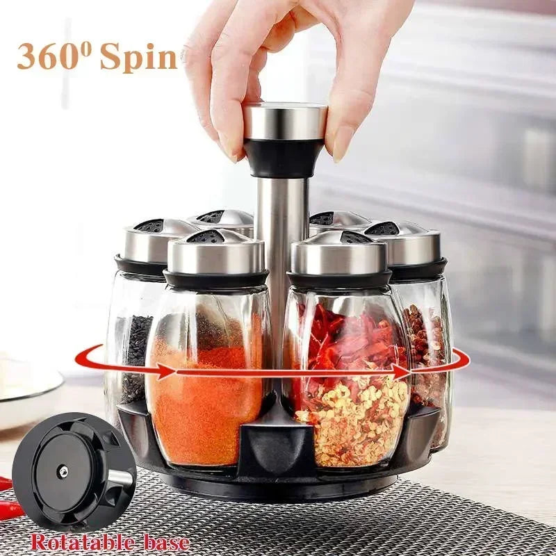 6-12 pcs Revolving Spice Rack Organizer Countertop, Spinning Spice Storage Rack Tower Organizer,Spice Seasoning Bottle Organizer