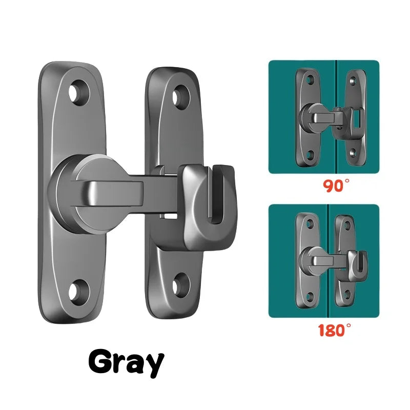 Heavy-Duty Flip-Up Door Latches 90/180 Degree Door Lock Home Security Sliding Door Latch Anti-theft Lock Zinc Alloy Doors Bolts
