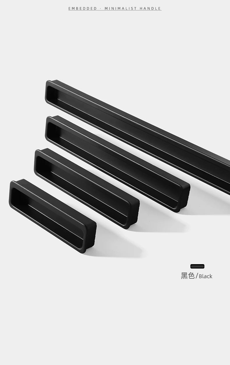 Simple modern drawer cabinet door shoe cabinet concealed built-in closet door slotted invisible sliding door handle