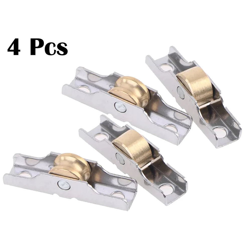 4Pcs Stainless Steel Sash Pulley Sliding Door Roller  Runner Wheel Track Pulley  Furniture Door Hardware Mute Wheel
