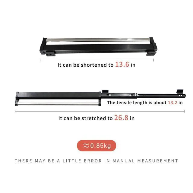 Pull-Out Closet Valet Rod Adjustable Wardrobe Clothing Rail Heavy Duty Top Mount Wardrobe Hanger Rack Bar Ball Bearing Slide