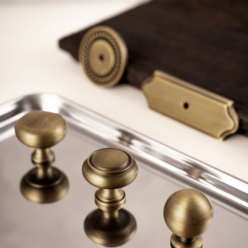 Santaya Antique Brass Cabinet Handles With Backplate Solid Bronze Wardrobe Pulls Kitchen Cupboard Door Knobs Furniture Handle