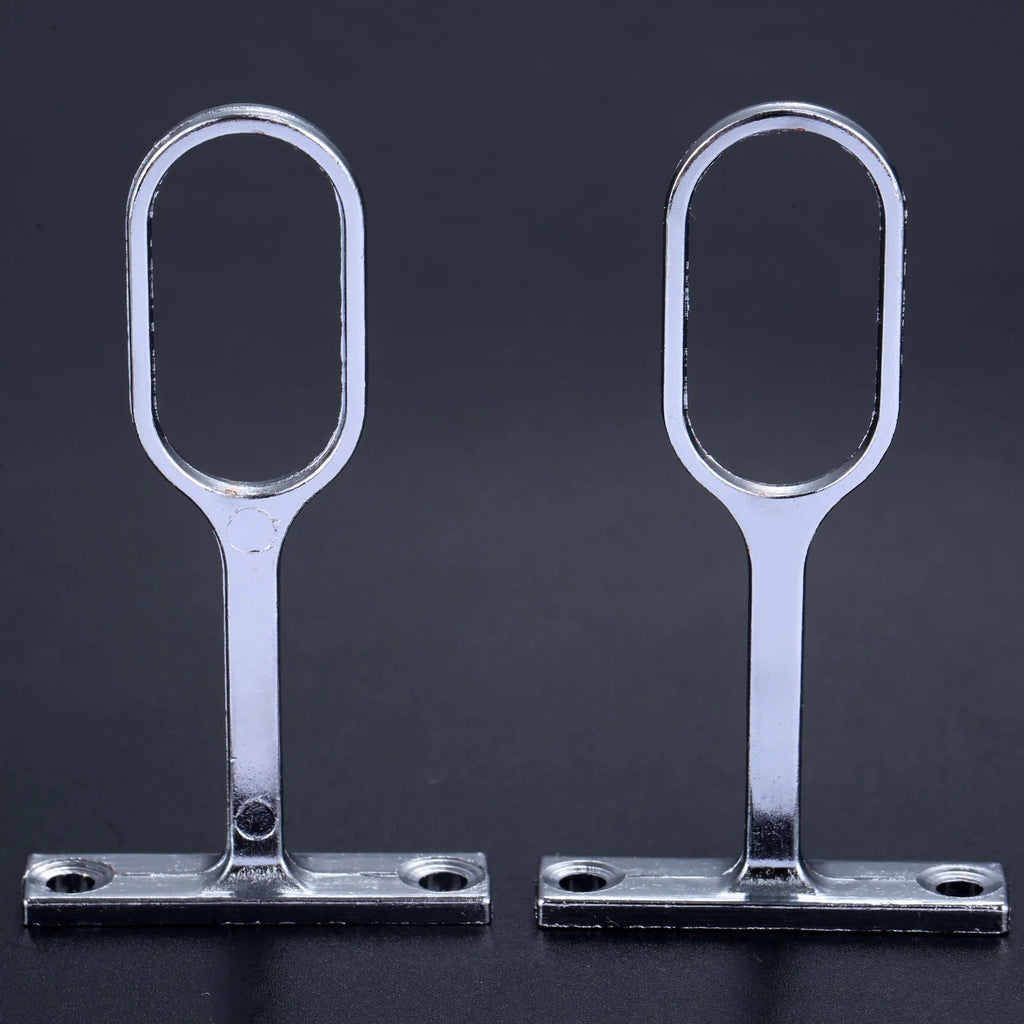 2pcs Stainless Steel Wardrobe Rail Support Flange Bracket Hange Clothes Rod Seat Hanger Pipe Bracket 16mm Tube Dia