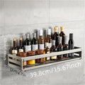 Aluminum Wall-Mounted Spice Rack Multifunctional Item Storage Shelf Kitchen Tools Storage Hooks Space Management Solution