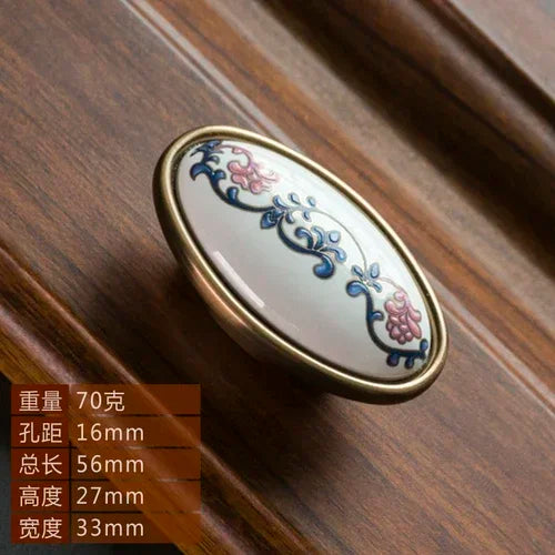 ceramic handle American retro cabinet door modern minimalist European style drawer cabinet wardrobe cabinet handle