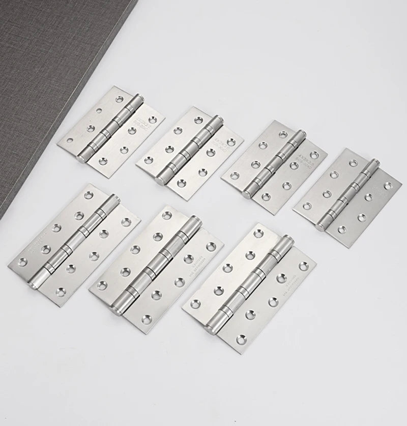 304 Stainless Steel Door Hinges with Ball Bearing, Non-Removable Pin, Heavy Duty for Exterior Interior Doors, 4 in, 5 in, 2PCs