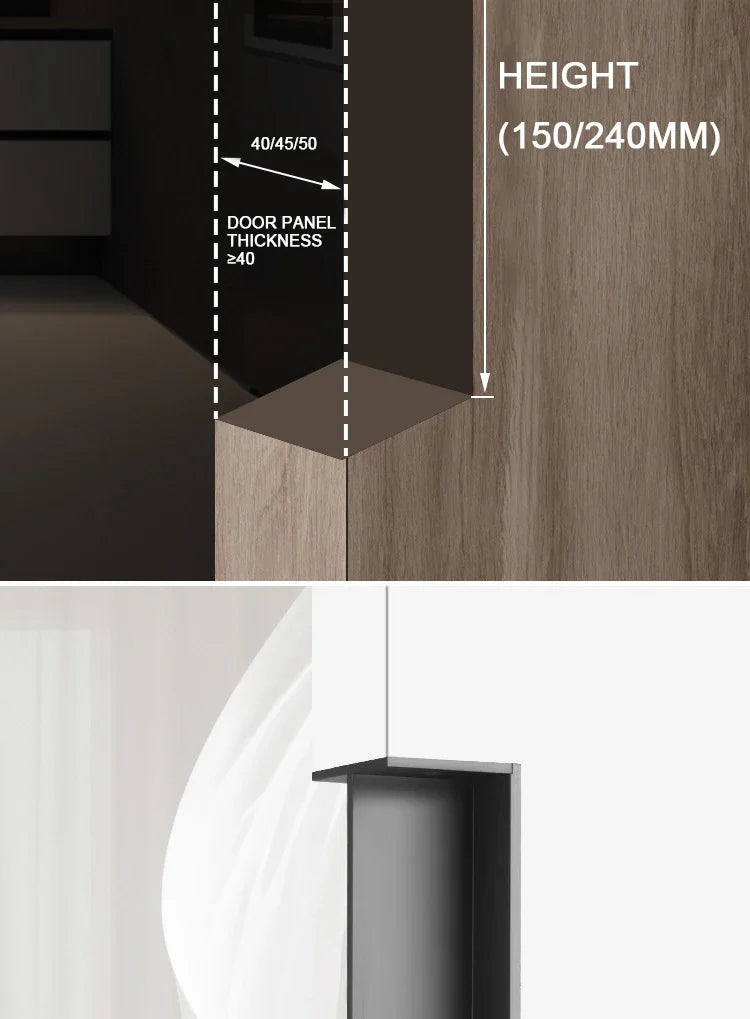 Invisible Handle Embedded Furniture Handle Simple Sliding Door Handle Pocket Wooden Door Anti-collision Aluminum Alloy Hardware