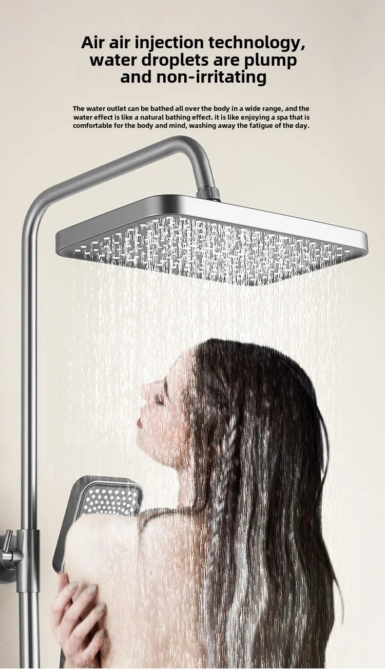 Shower Set Faucets Bathroom  Piano Button Switch Bath Shower Rain Shower Complete Bathroom Head Douche