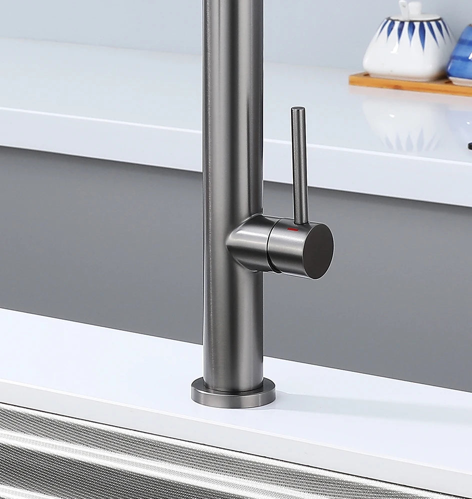 Kitchen Faucet Sink Faucets Rubber Pull Down Stream Sprayer Taps Stainless Steel 304 Rotatable Kitchen Mixer Water Tap Crane