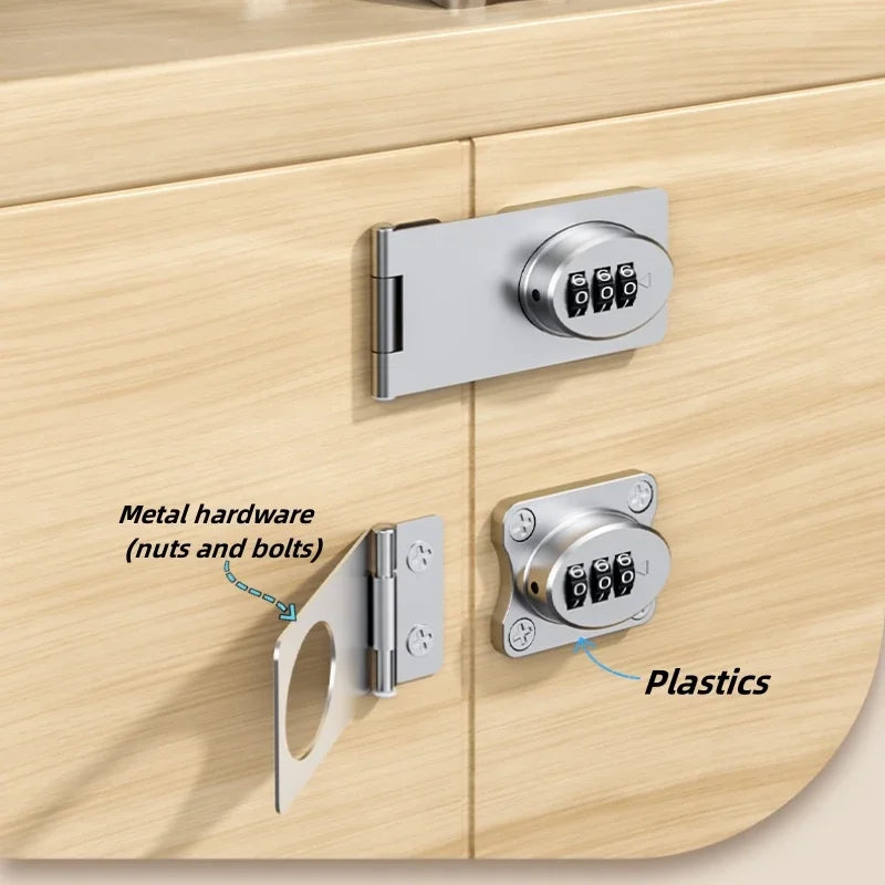 Drawer Lock, Password Locked Door, Secure Sliding Lock, Small Door, Cabinet, Filing Cabinet, Lock, Outdoor Garage, Garden
