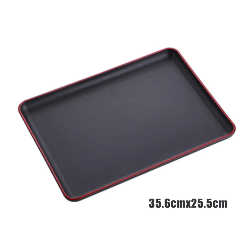 Restaurant Plastic Serving Tray Home Tea Fruit Dessert Tray Anti-Slip Resistant Food Cooking Storage Tray Kitchen Organizer