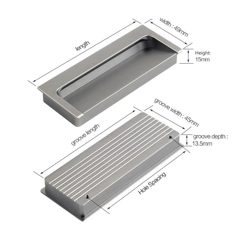 Modern Luxury Furniture  Recessed Cabinet Handles & Flush Drawer Pulls  Aluminum Alloy Slot Design
