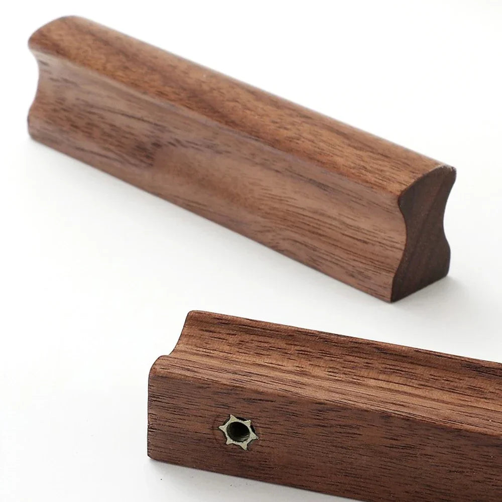 Wooden Furniture Handles Walnut Kitchen Cabinet Handles Drawer Knobs Handles for Cabinets and Drawers Long Wardrobe Pulls