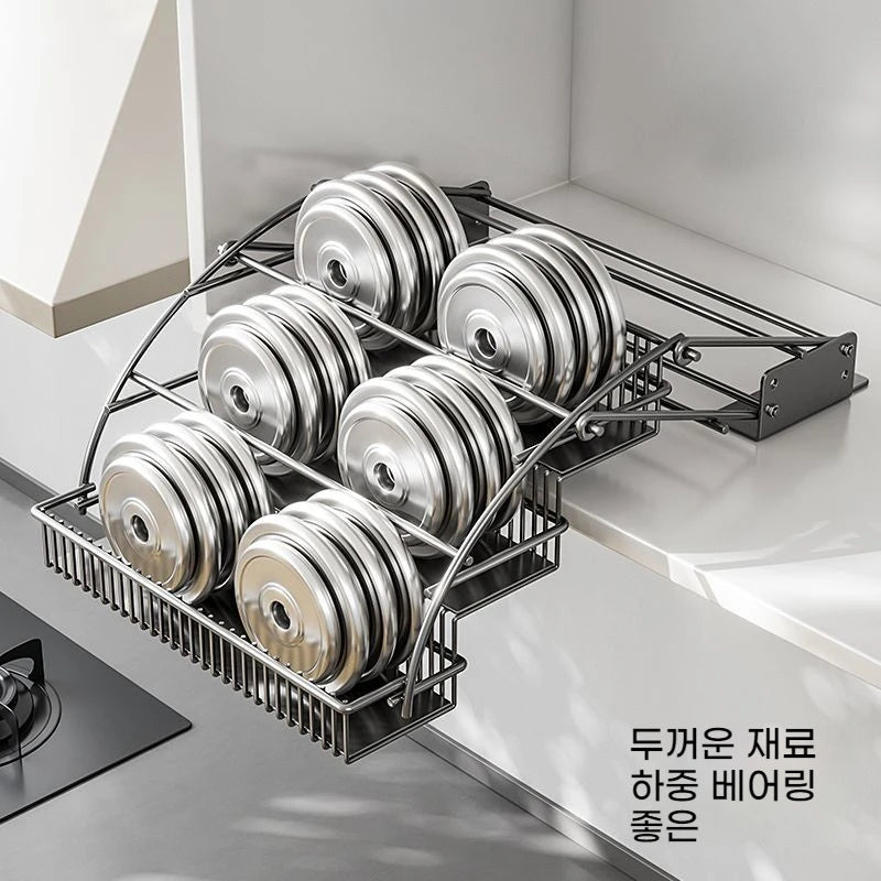 Pull-Down Cabinet Organizer Kitchen Vertical Lift  Multi-layer Spice Rack No-Drill Space Saving Heavy Duty Metal Rack holder New