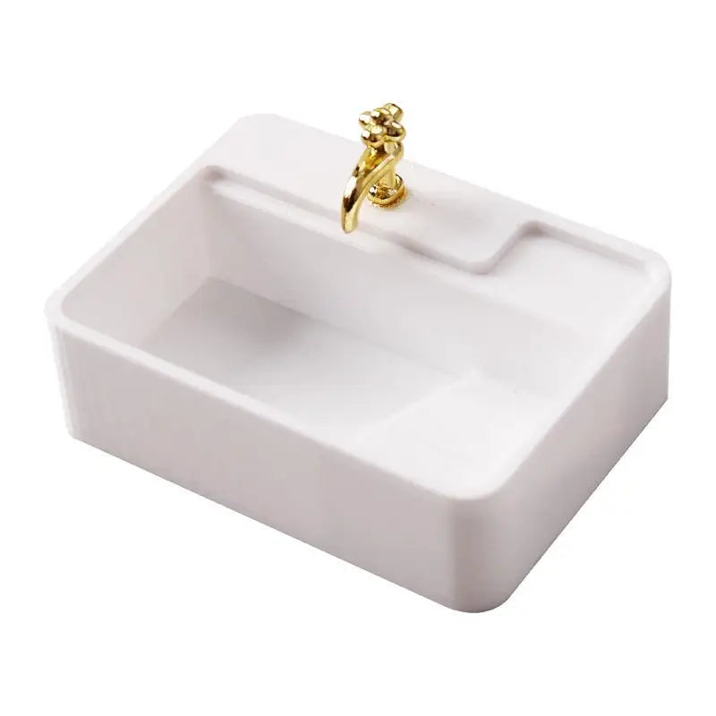 1/12 Model Dollhouse Bathroom Furniture Decoration Dolls House Dollhouse Bathroom Wash Basins Sinks Home Accessories
