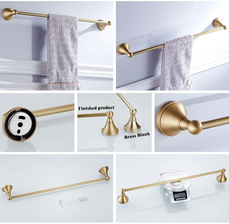Bronze Bathroom Accessories Hardware Antique Hair Dryer Rack Coat Towel Shelf Rail Bar Shower Soap Dish Holder Toilet Brush