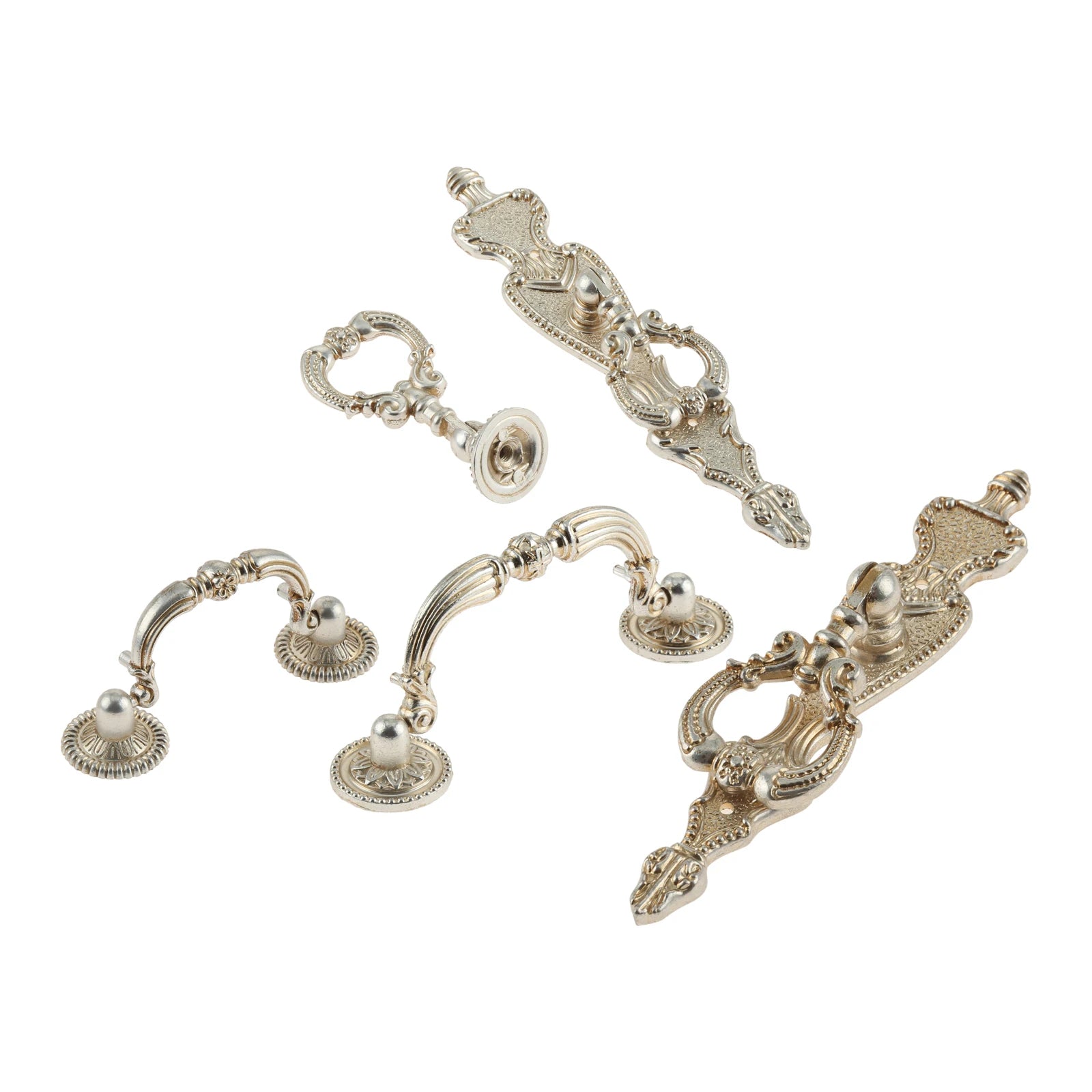 Antique Silver Gold Drawer Cabinet Knobs Furniture Handles Door Pulls for Cupboard Kitchen Retro Hardware Home Decor with Screw