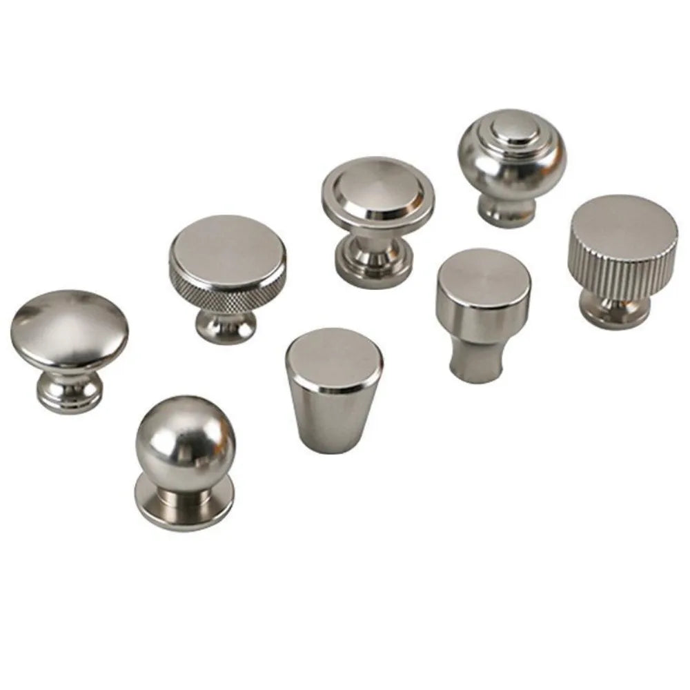 Round Knob Single Hole Furniture Handle Silver Modern Cabinet Pulls Space Aluminum Convenient Furniture Knobs Drawer