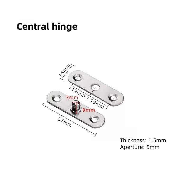 Stainless steel door rotating shaft hinge, 360° rotation, hidden rotating door hinge, furniture hardware